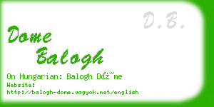 dome balogh business card